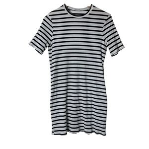 Reformation Black and White Striped Mini Dress